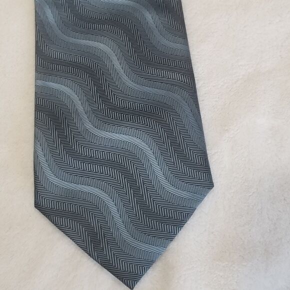 LORENZO  MEN'S TIE 100%  SILK MADE IN ITALY BLUE HAND MADE - Picture 2 of 5
